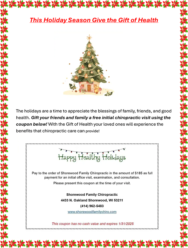 Chiropractic Shorewood WI Holiday Season Flyer